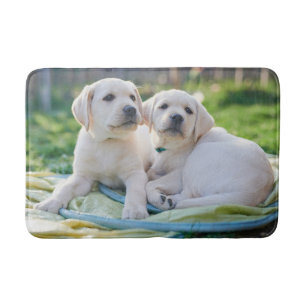 Cutest Baby Animals Yellow Labrador Retrievers Bath Mat