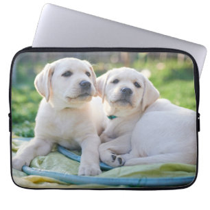 Cutest Baby Animals Yellow Labrador Retrievers Laptop Sleeve