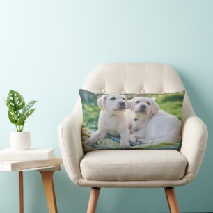 Cutest Baby Animals Yellow Labrador Retrievers Lumbar Cushion