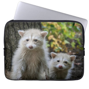 Cutest Baby Animals Young Blonde Raccoons Laptop Sleeve