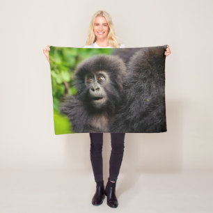 Cutest Baby Animals Young Mountain Gorilla Fleece Blanket