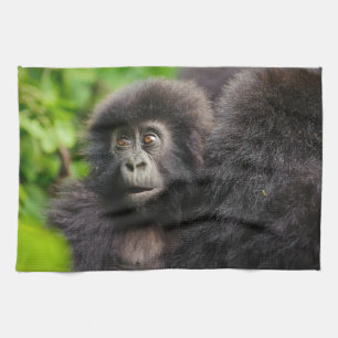 Cutest Baby Animals   Young Mountain Gorilla Tea Towel