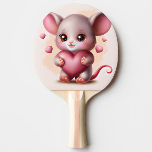 Cutest Baby Mouse with Valentine's Heart  Ping Pong Paddle