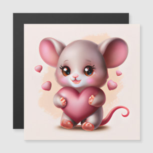 Cutest Baby Mouse with Valentine's Heart  Square S