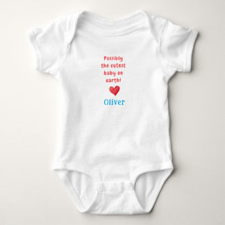 Cutest Baby On Earth & Name, Baby Gift, Bodysuit