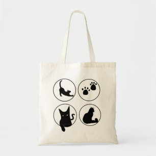 Cutest black cat design tshirts tote bag