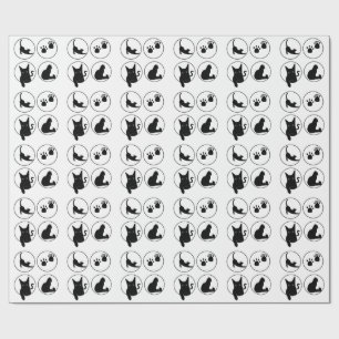 Cutest black cat design tshirts wrapping paper
