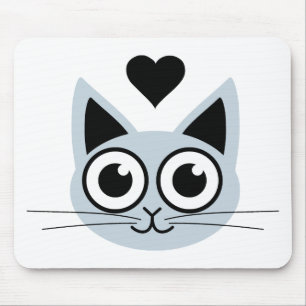 Cutest Blue Cat Mouse Pad