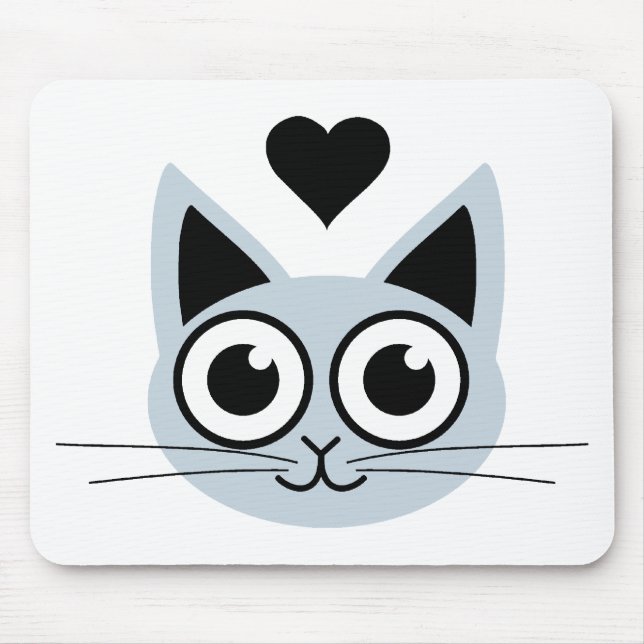 Cutest Blue Cat Mouse Pad (Front)