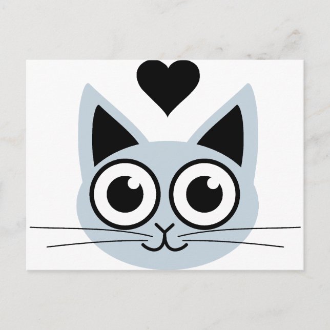 Cutest Blue Cat Postcard (Front)