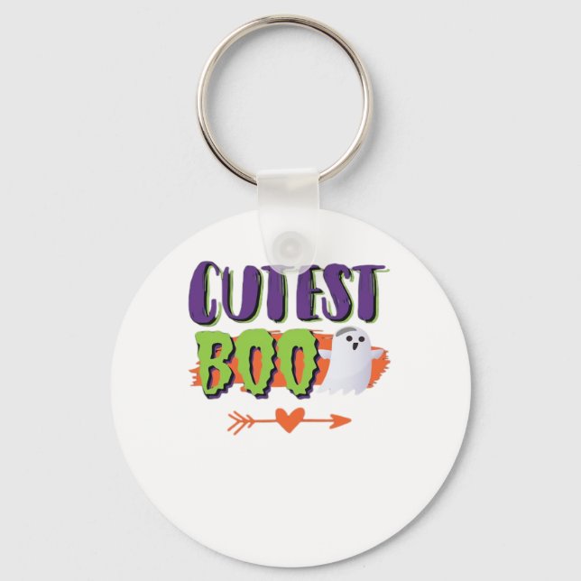 Cutest Boo Halloween Funny Casual Key Ring (Front)