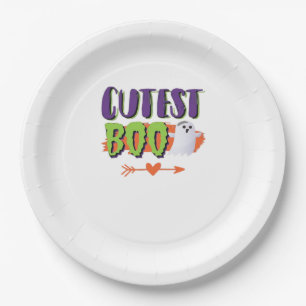 Cutest Boo Halloween Funny Casual Paper Plate