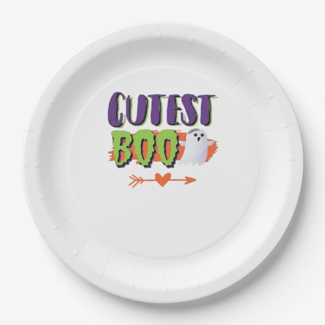 Cutest Boo Halloween Funny Casual Paper Plate (Front)
