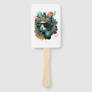 Cutest Bunny On Easter Day With Sunglasses Floral Hand Fan