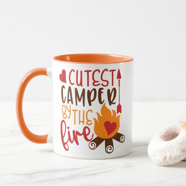 Cutest Camper By The Campfire Funny Camping Mug (With Donut)