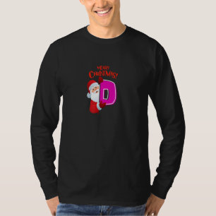 Cutest Capital Letter D Monogram Merry Christmas S T-Shirt