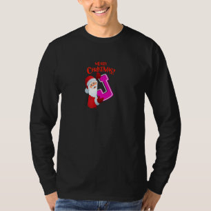 Cutest Capital Letter J Monogram Merry Christmas S T-Shirt