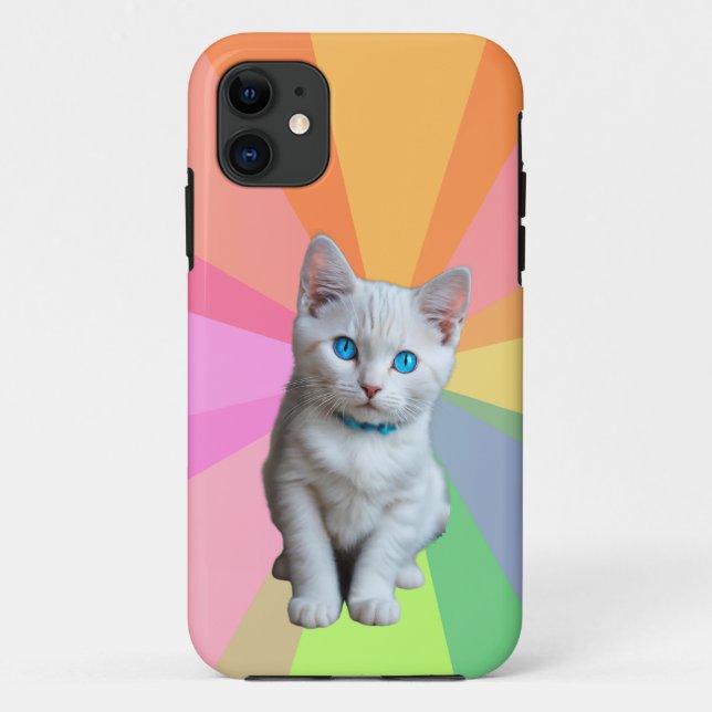 Cutest cat colourful rainbow Case-Mate iPhone case (Back)