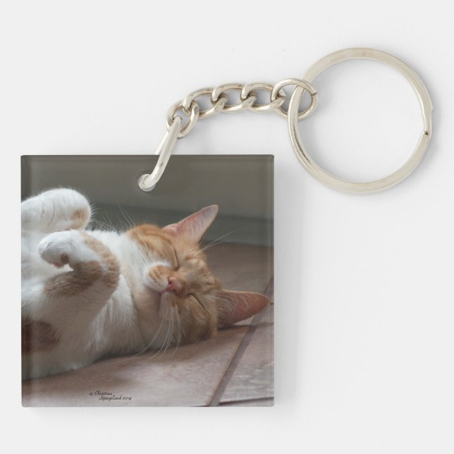 Cutest cats sleeping Keychain (Back)