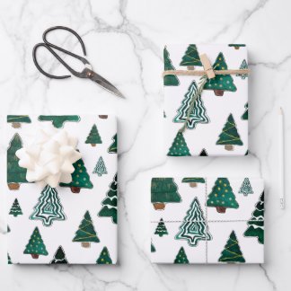 Cutest Christmas Tree Gift Wrap - 3 Paper Sheets