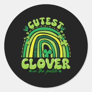 Cutest Clover In The Patch Funny Girl Kids Student Classic Round Sticker