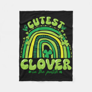 Cutest Clover In The Patch Funny Girl Kids Student Fleece Blanket