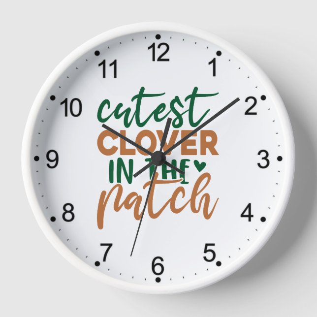 Cutest Clover in The Patch St Patrick's-60863 Clock (Front)