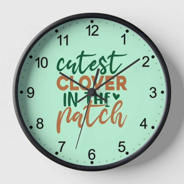 Cutest Clover in The Patch St Patrick's-60863 Clock (Front)