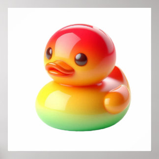 Cutest Coloured Duck Toy Wall Art Poster – Adorabl