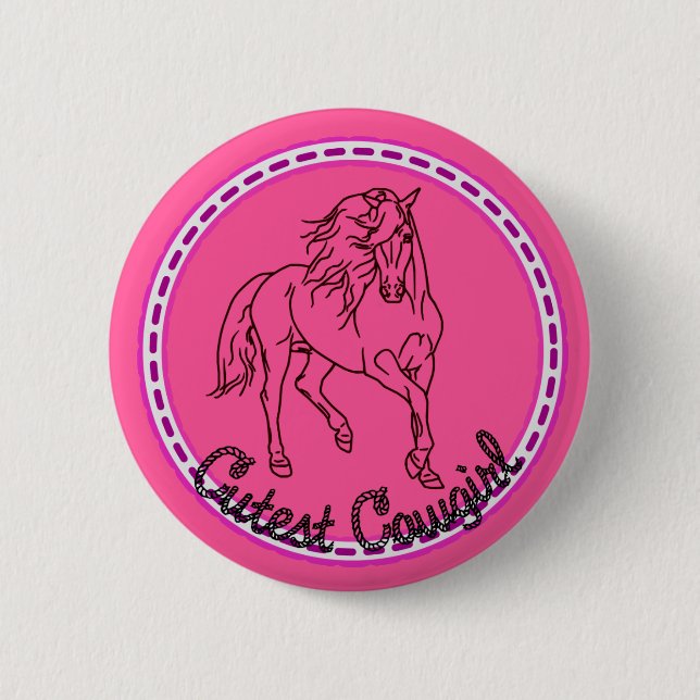 Cutest Cowgirl 6 Cm Round Badge (Front)