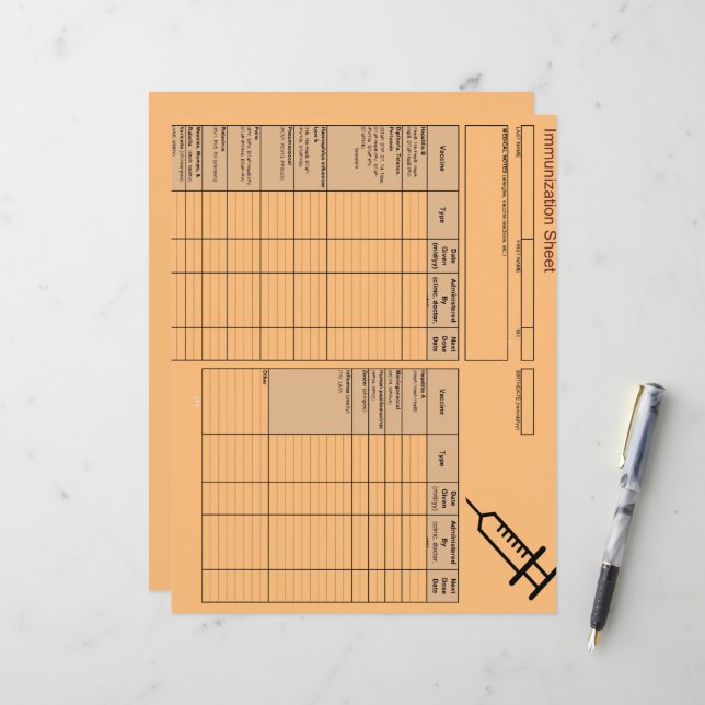 Cutest Creature Immunisation Records-Horizontal (Front/Back In Situ)
