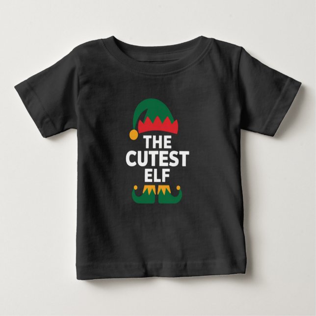 Cutest Elf Matching Family Christmas  Baby T-Shirt (Front)