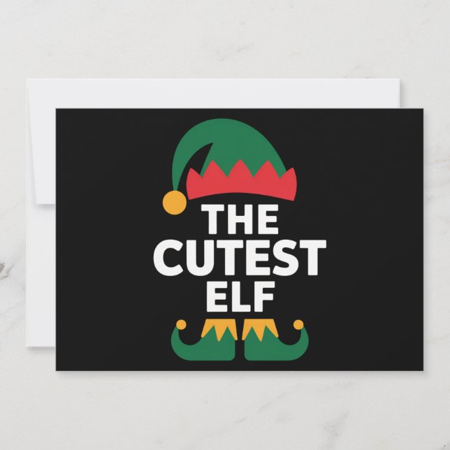 Cutest Elf Matching Family Christmas  Holiday Card (Front)