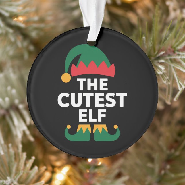 Cutest Elf Matching Family Christmas  Ornament (Tree)