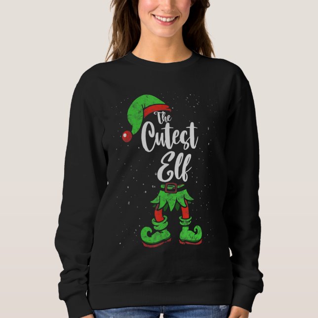 Cutest Elf Matching Family Christmas Pajama Costum Sweatshirt (Front)