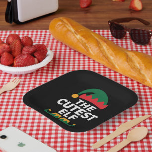 Cutest Elf Matching Family Christmas Paper Plate