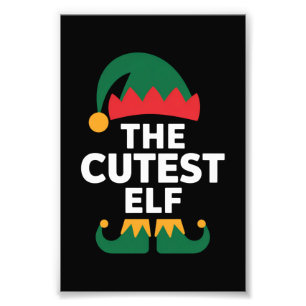 Cutest Elf Matching Family Christmas Photo Print