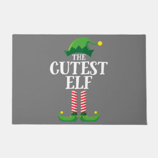 Cutest Elf Matching Family Group Christmas Party Doormat