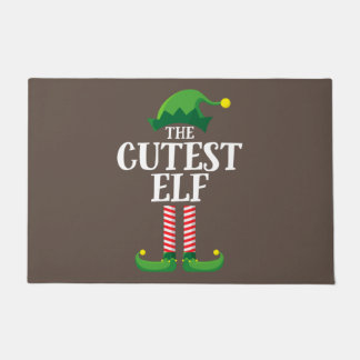 Cutest Elf Matching Family Group Christmas Party Doormat