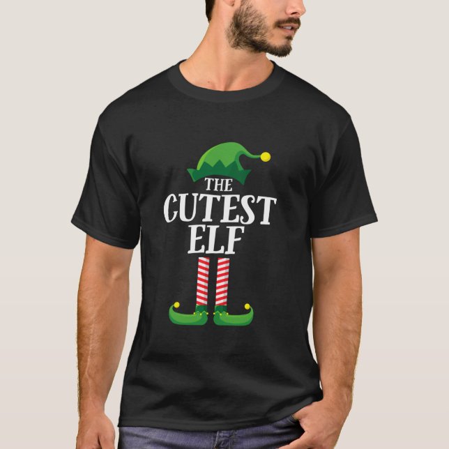 Cutest Elf Matching Family Group Christmas Party E T-Shirt (Front)