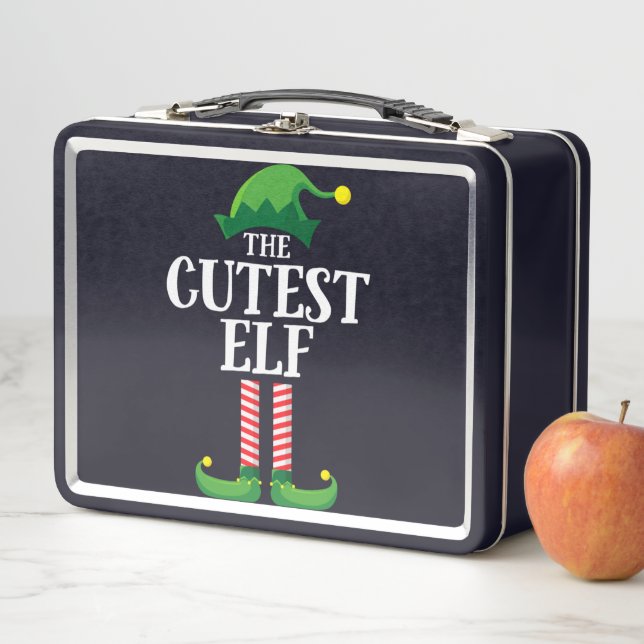 Cutest Elf Matching Family Group Christmas Party Metal Lunch Box (In Situ)
