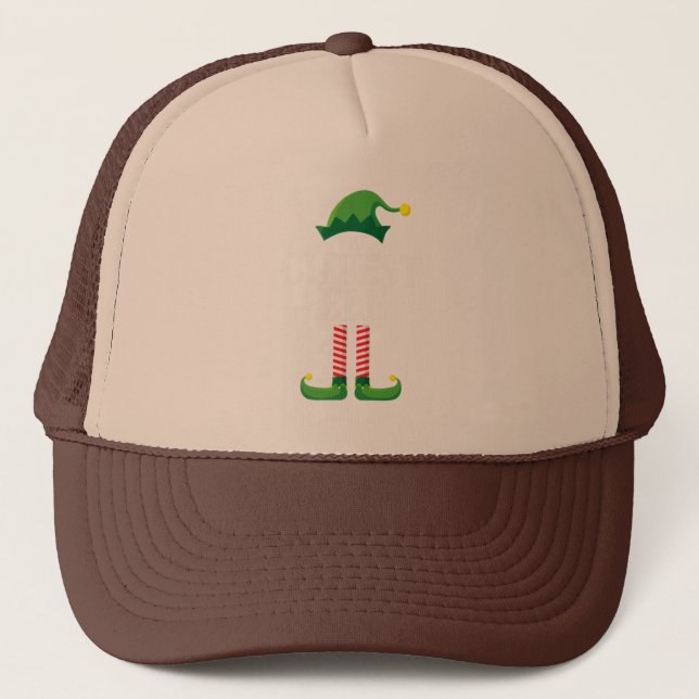 Cutest Elf Matching Family Group Christmas Party Trucker Hat (Front)