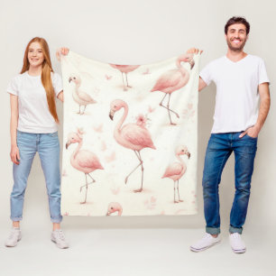 Cutest Flamingo Flock Fleece Blanket