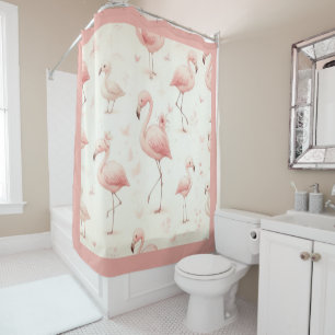 Cutest Flamingo Flock Shower Curtain