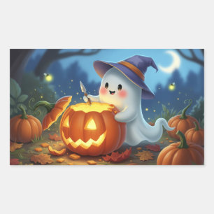 Cutest Ghost Halloween Rectangle Stickers