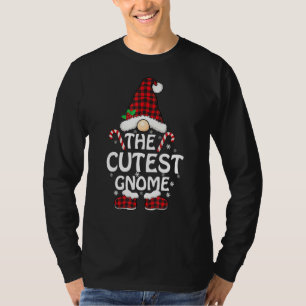 Cutest Gnome Buffalo Plaid Christmas Tree Family X T-Shirt