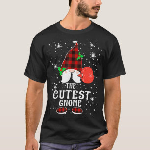 Cutest Gnome Buffalo Plaid Matching Family Christm T-Shirt