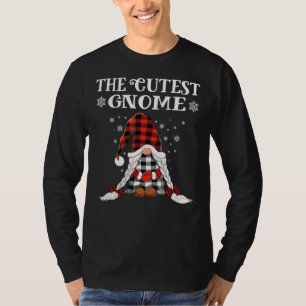 Cutest Gnome Buffalo Plaid Matching Family Christm T-Shirt