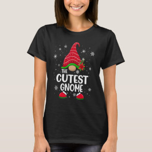 Cutest Gnome Buffalo Plaid Matching Family Christm T-Shirt