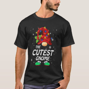 Cutest Gnome Buffalo Plaid Matching Family Christm T-Shirt
